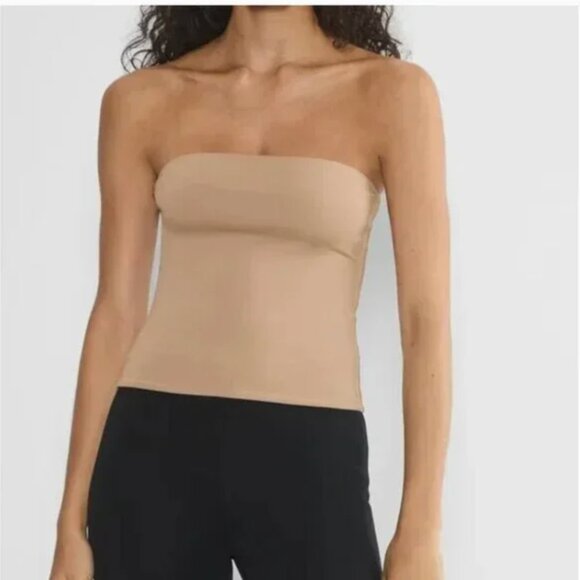 Aritzia Babaton Contour Second-Skin Tube Top in Soft Tan Size M - Picture 1 of 5